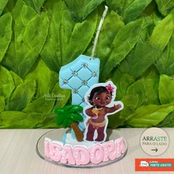 Vela de Biscuit / Moana Baby / Topo de bolo / Personalizado