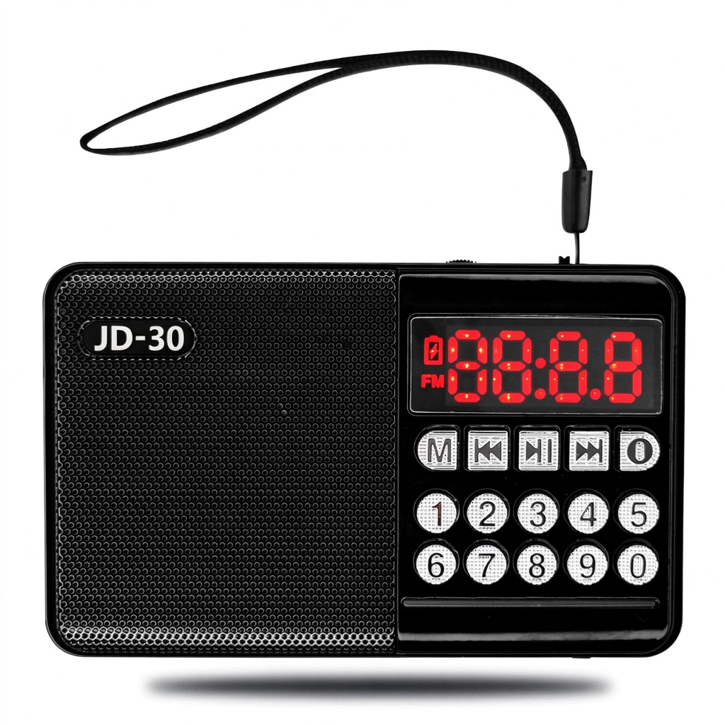 mini Rádio Fm Portátil Bluetooth com Display digital Entrada Usb SD