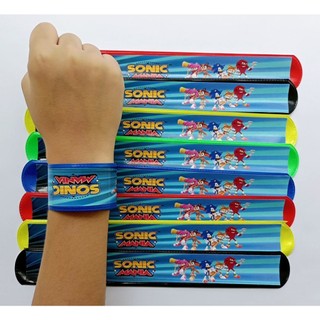 Pulseira Bate Enrola Personalizada SONIC Lembrancinha Festa Infantil