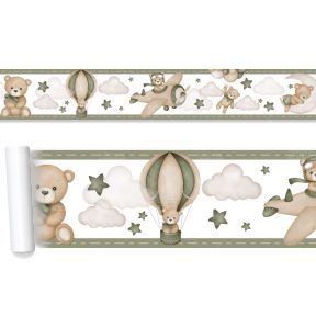 Adesivo Border Faixa Infantil Urso Aviador Verde 4 Unid. em Oferta na Shopee