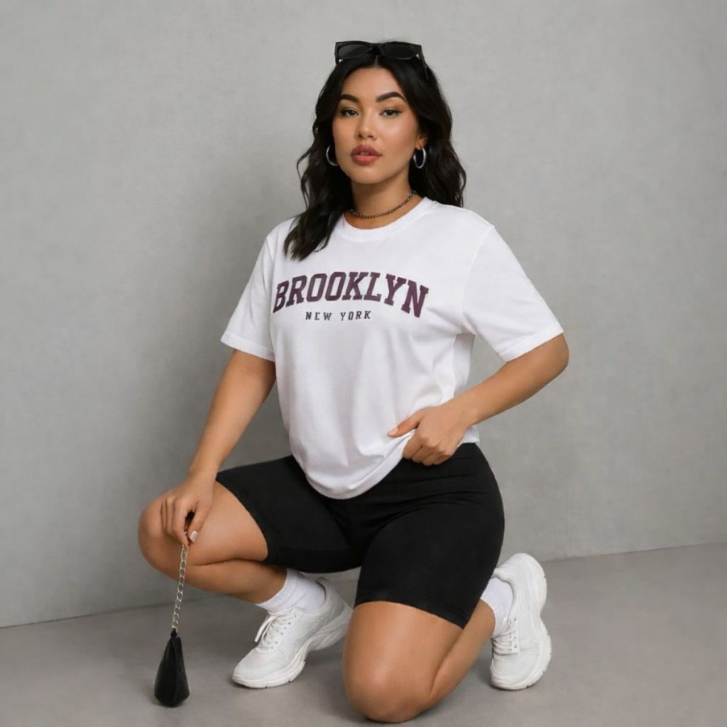 Kit Academia Feminino Camiseta+Bermuda Leggings Zero Transparência Confortável New York Brooklyn