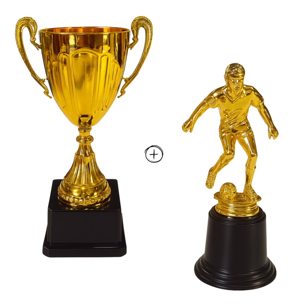 Kit Taça + Jogador Troféu de Futebol Plástico em Oferta na Shopee