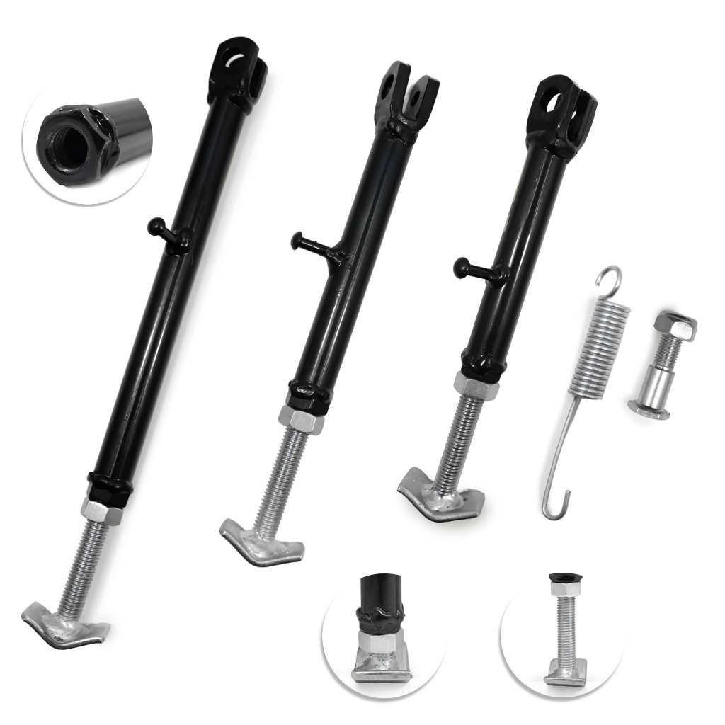 Cavalete Lateral c/ Regulagem 125 150 160 Fan Titan YBR Factor Biz Pop Bros XTZ Tornado CRF Com Mola e Parafuso