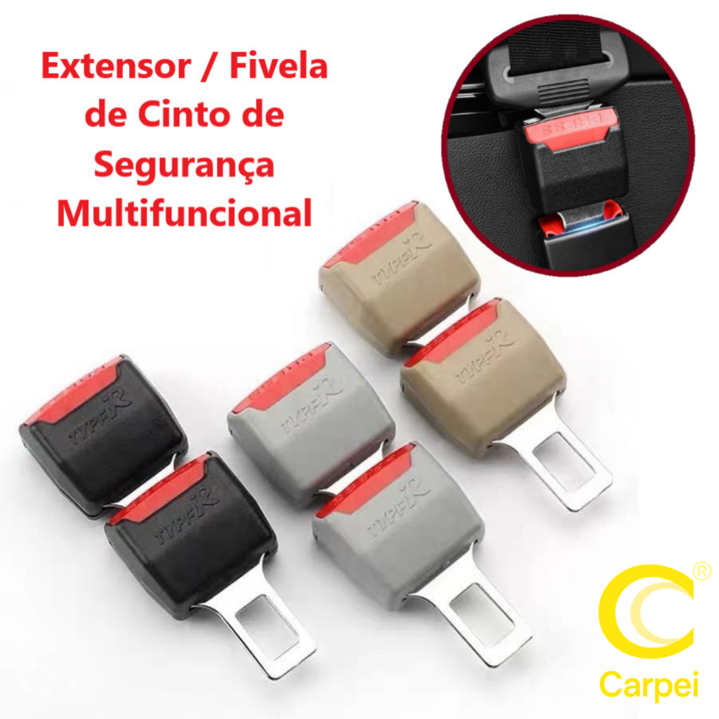 Par de Fivela Extensor Cinto de Segurança Bloqueio Extensão de Carro Universal Trava Conversor Multifuncional