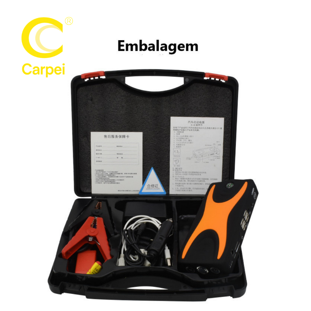 Auxiliador de Partida Com Bateria Portátil Compressor de Ar 12000mAh 12V Moto Carro Notebook Celular Carpei em Oferta na Shopee