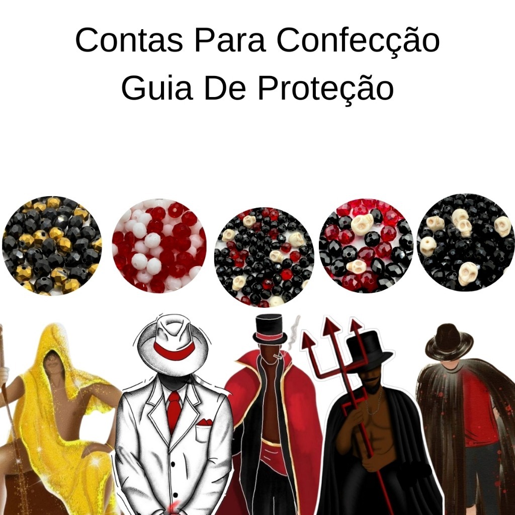 Contas para Guia de Proteção Exu Umbanda Candomblé Quimbanda