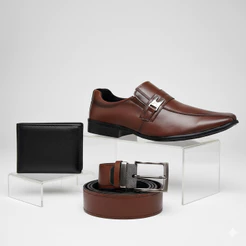 Kit Sapato Social Masculino Cinto Carteira Sapatenis Preto Marrom Mocassim Oxford Loafer Casual Casamento Confortável