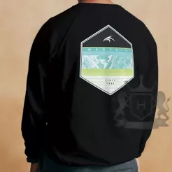 Moletom Cola Careca Maresia - Estampa Ondas - Blusa de Frio Masculina e Feminina
