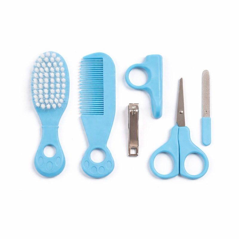 Kit Higiene Infantil 6 Peças Para Bebê Recém Nascido Tesoura Escova Cortador