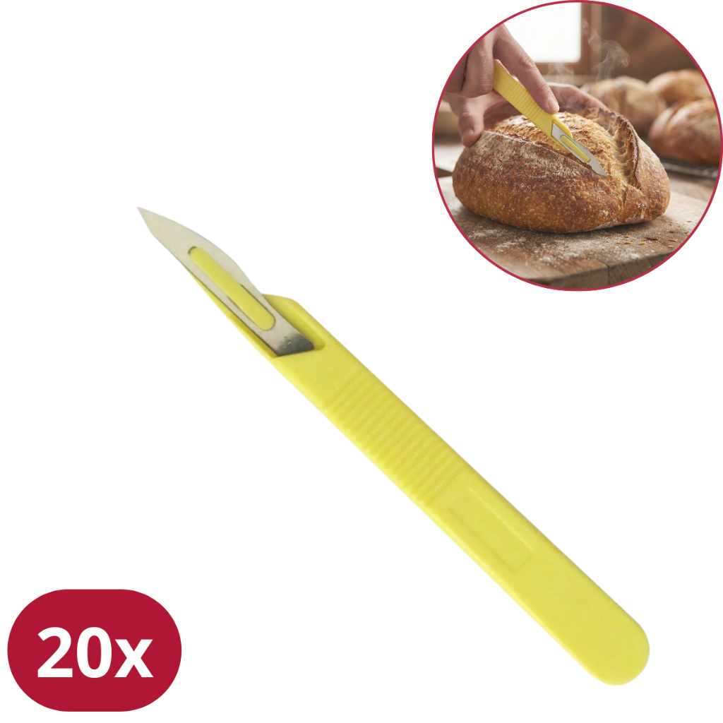 Kit 20 Cortador Pestana Pães Bisturi Estilete Padaria Profissional Corte Preciso
