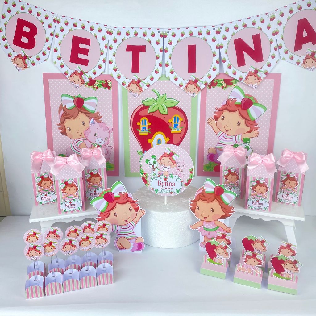 Kit só um bolinho Moranguinho Baby - lembrancinhas, caixinhas  personalizadas, decoração aniversário