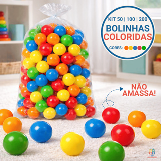 Kit 50/100/200 Bolinhas De Plástico Para Piscina Infantil Sortida em Oferta na Shopee