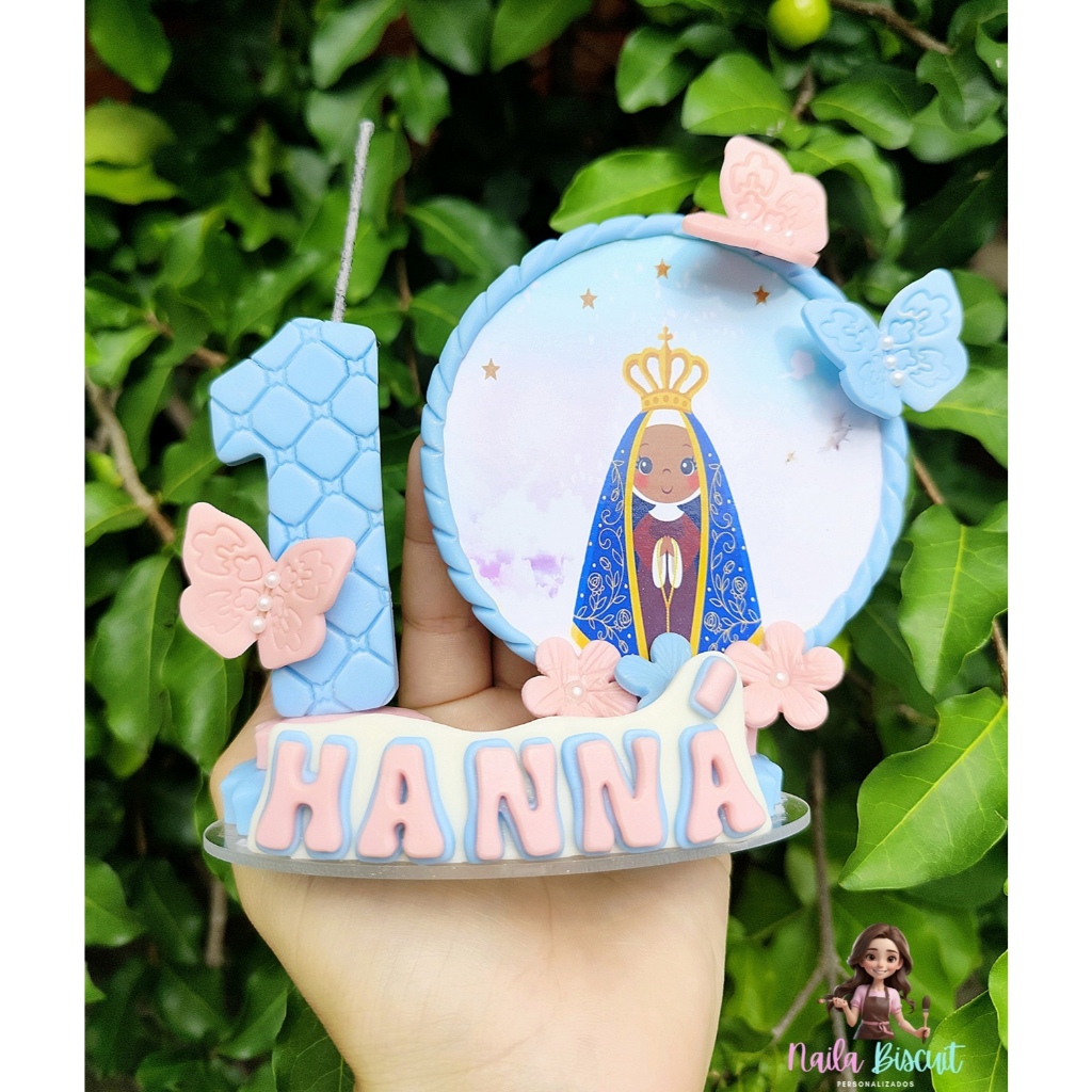 Vela Nossa senhora baby biscuit / Tema nossa senhora criança / aniversario nossa senhora — imagem 2 de 2
