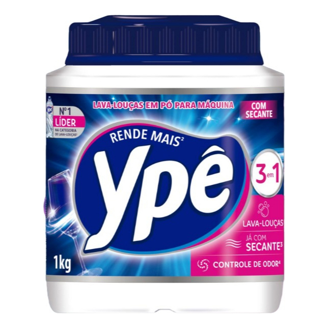 Detergente Lava Louças em Pó para Máquina Ypê  com secante 1Kg