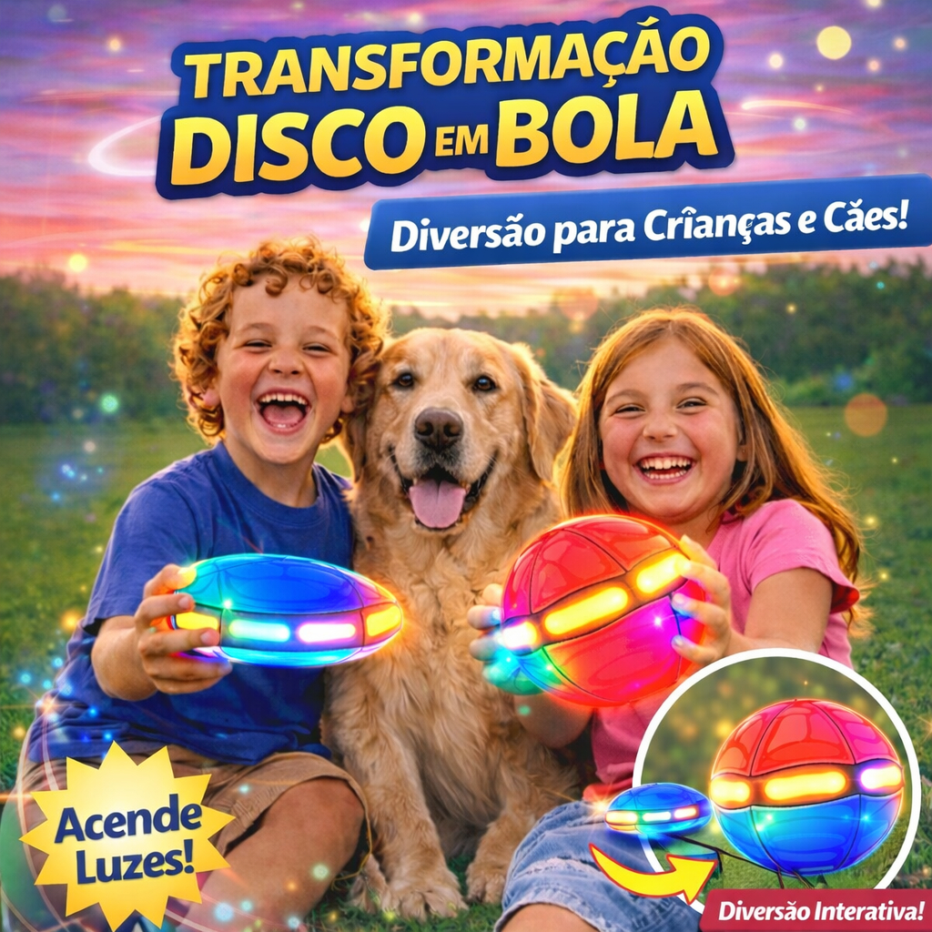 Bola Mágica Voadora LED 2 em 1 | Vira Disco UFO | Pet e Infantil | Envio Full Brasil Entrega Rápida em Oferta na Shopee