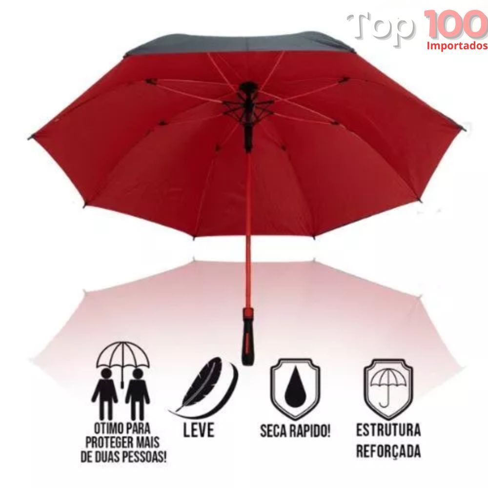 Guarda Chuva Grande Automático Tecido Com Blackout Reforçado Proteção Solar