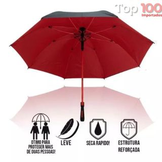 Guarda Chuva Grande Automático Tecido Com Blackout Reforçado Proteção Solar