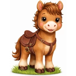 Display de Chão Mdf Decoração Festa - Cavalinho Cute Safari Cavalo - Animais Floresta Campo (1 Peça - Vários Tamanhos)
