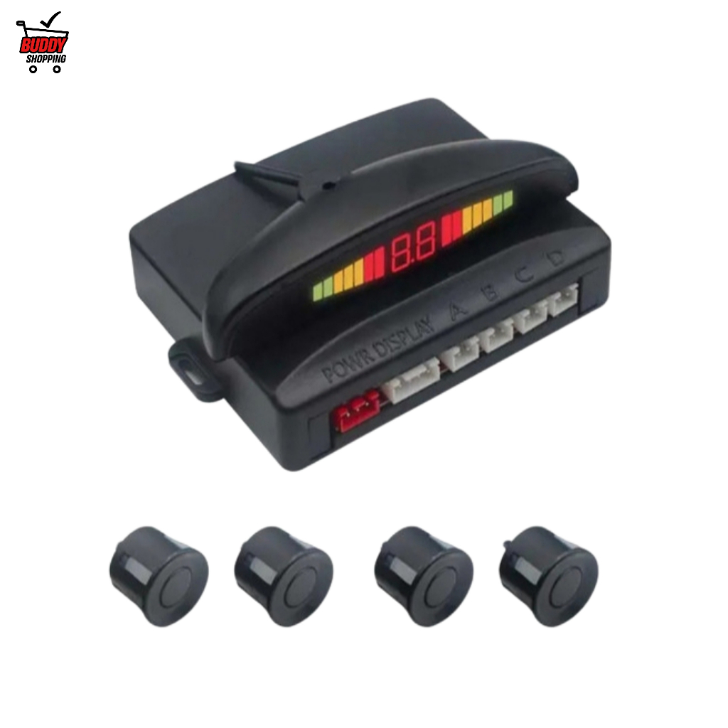 Kit Sensor de Estacionamento Ré 4 Pontos Display LED Colorido Universal 18mm 20mm Aviso Sonoro em Oferta na Shopee