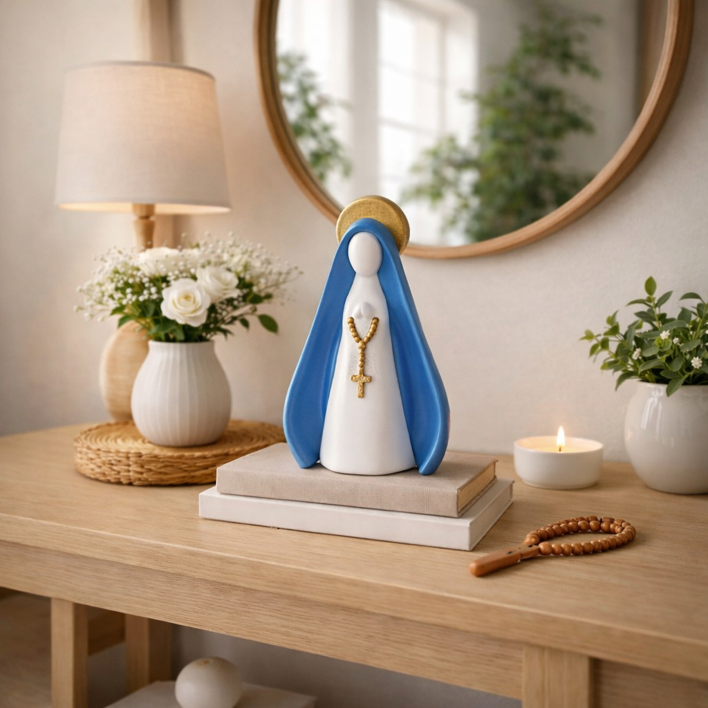 Nossa senhora aparecida, Escultura, Decorativo, Santa, Imagem, Moderna, Cristã, Católica, Minimalista, Estátueta