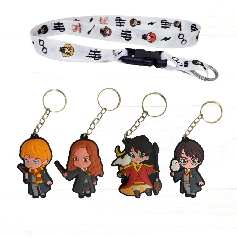 Kit Harry Potter Cordão Tirante + Chaveiro Emborrachado