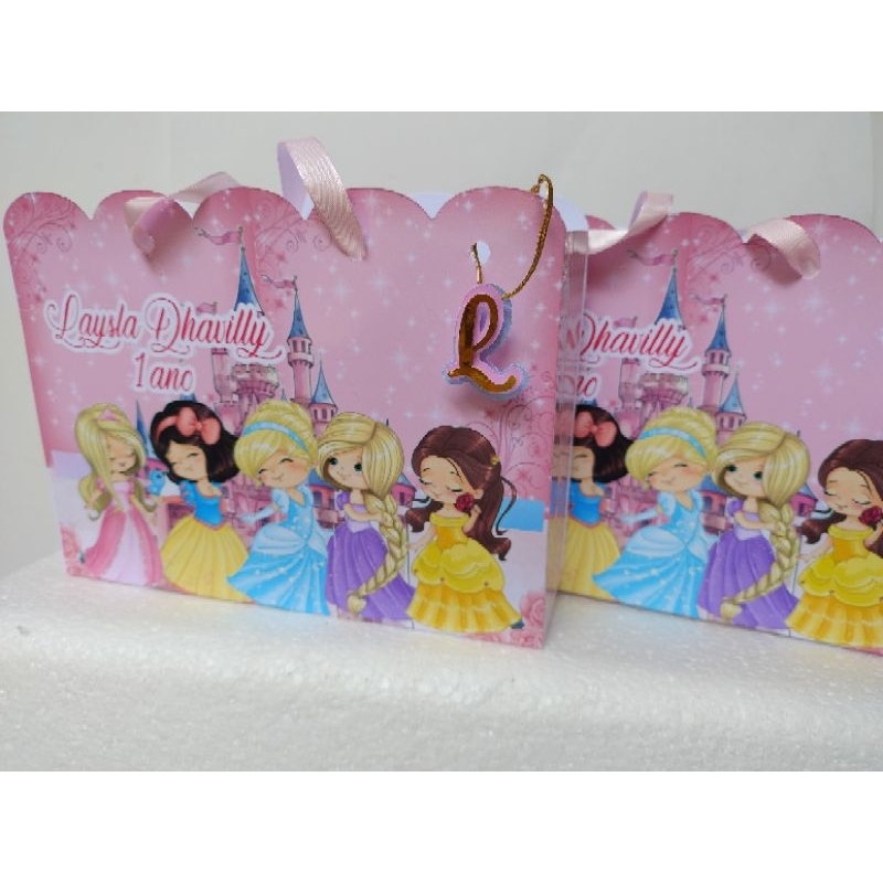 SACOLAS PERSONALIZADAS PRINCESAS PEGUE E MONTE lembrancinha de Aniversário