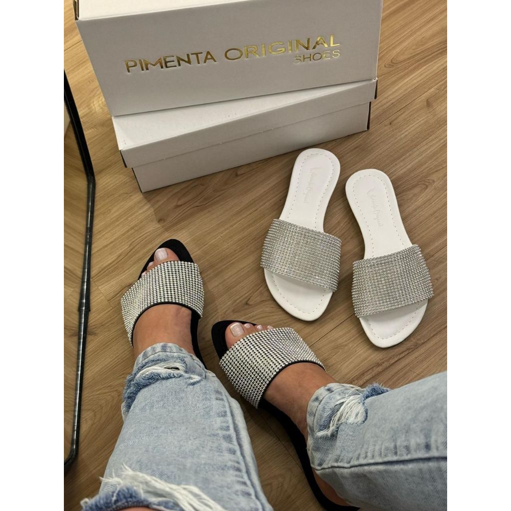 Rasteirinha de strass pimenta original - pimenta doce