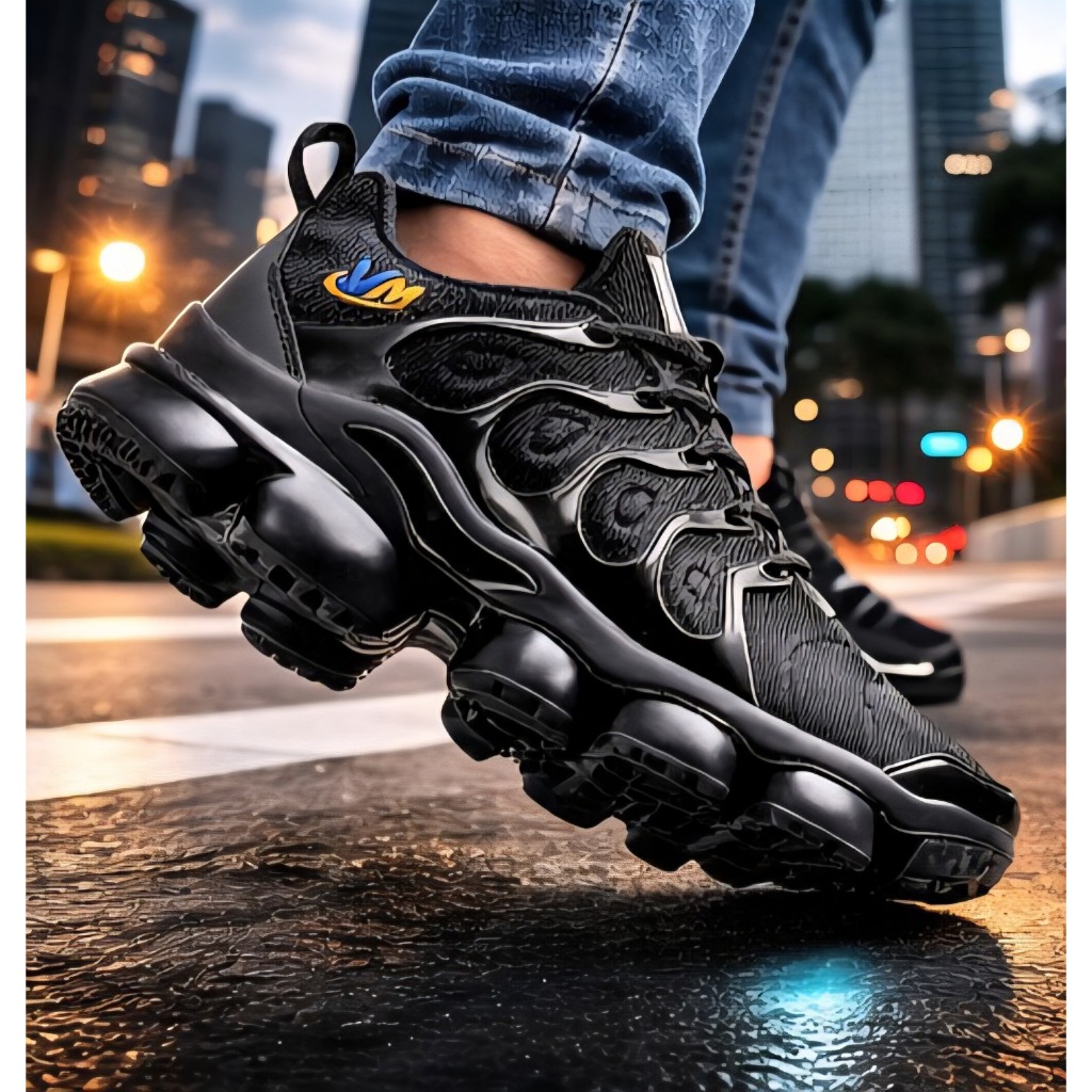 Tênis Masculino Casual com Amortecimento Avançado Preto em Oferta na Shopee