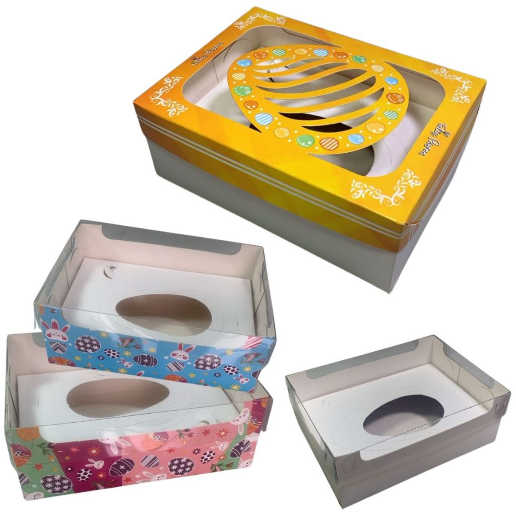 10 Caixa Páscoa 100/150/250G Tampa Visor Ovo Acetato 25mm Que Permite Empilhamento Ajustável  Embalagem  ovo de colher. em Oferta na Shopee