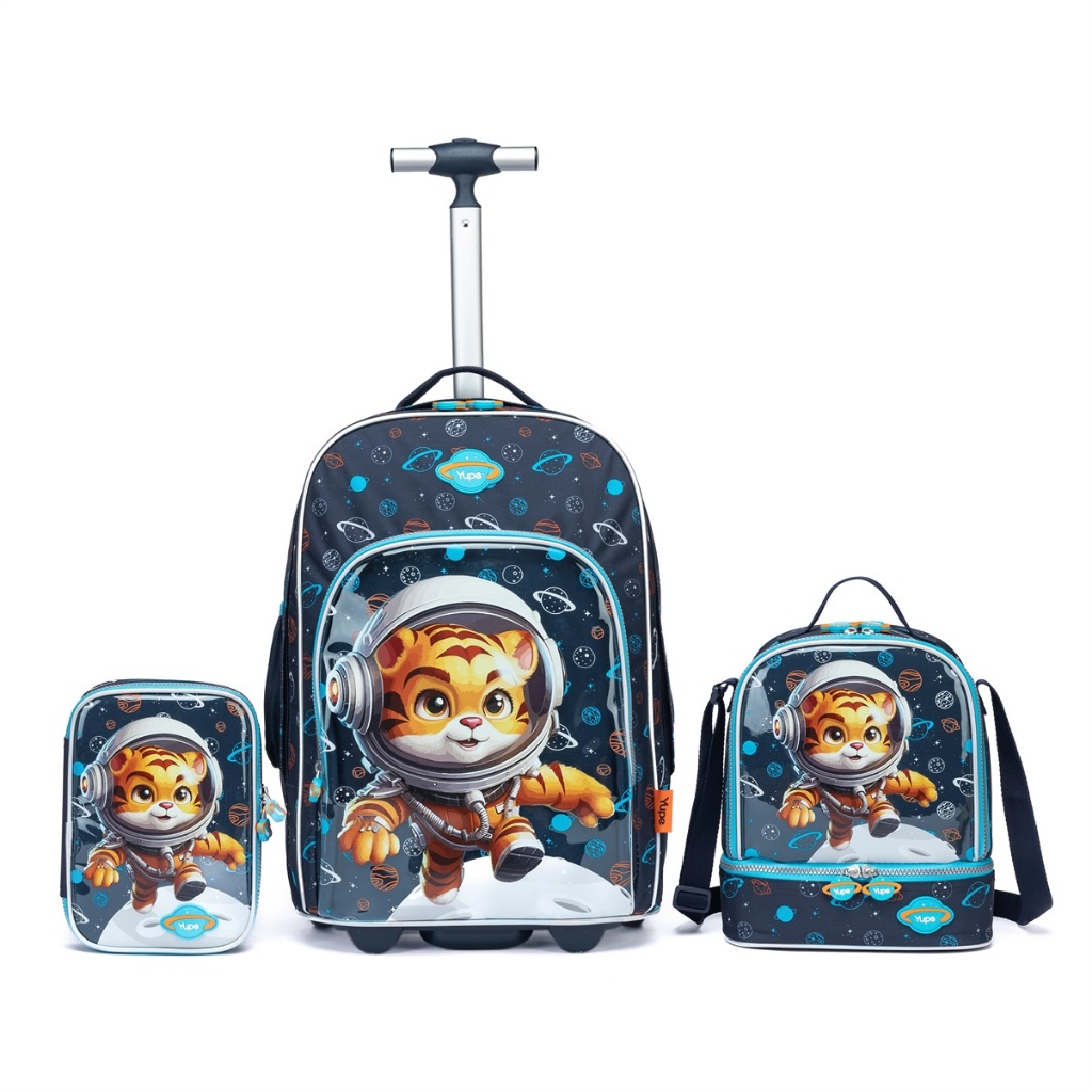 Kit Mochila Lancheira Estojo Masculino Escolar Tigre Yupe