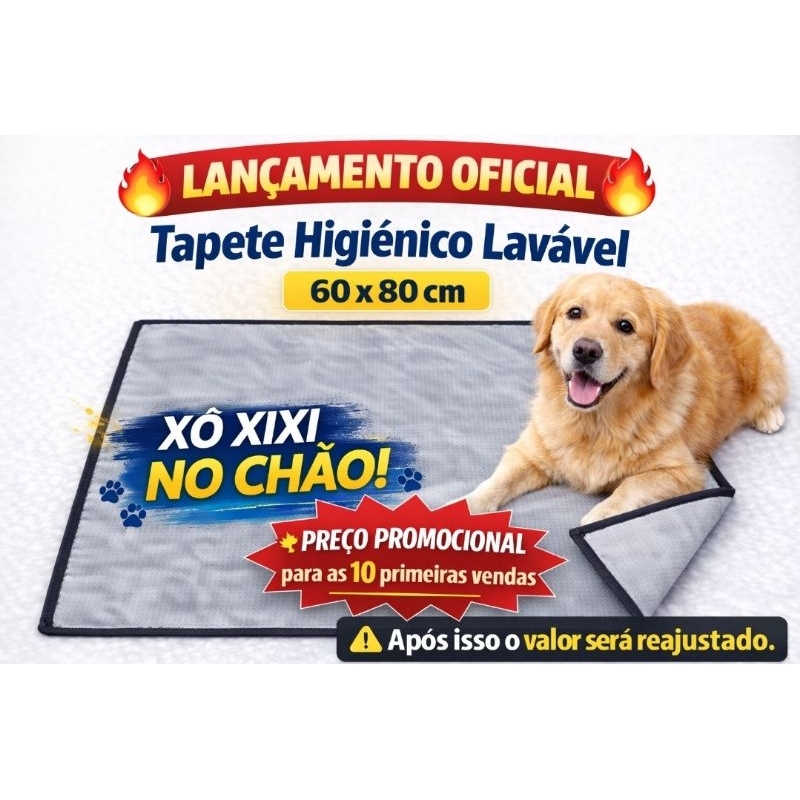 Tapete Higiênico Lavável 60x80 Econômico Para Pets Kit com 4 Unidades Animais Grandes
