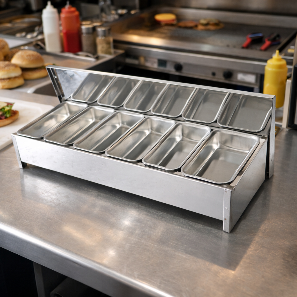 Condimentadora De Inox 6 Cubas Pizzarola Profissional Para Mesa Bancada em Oferta na Shopee