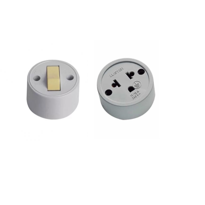 Kit com 10 interruptor externo + 10 tomada externa ~ fácil instalação ~interruptor e tomada externo parede/madeira