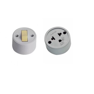 Kit com 10 interruptor externo + 10 tomada externa ~ fácil instalação ~interruptor e tomada externo parede/madeira