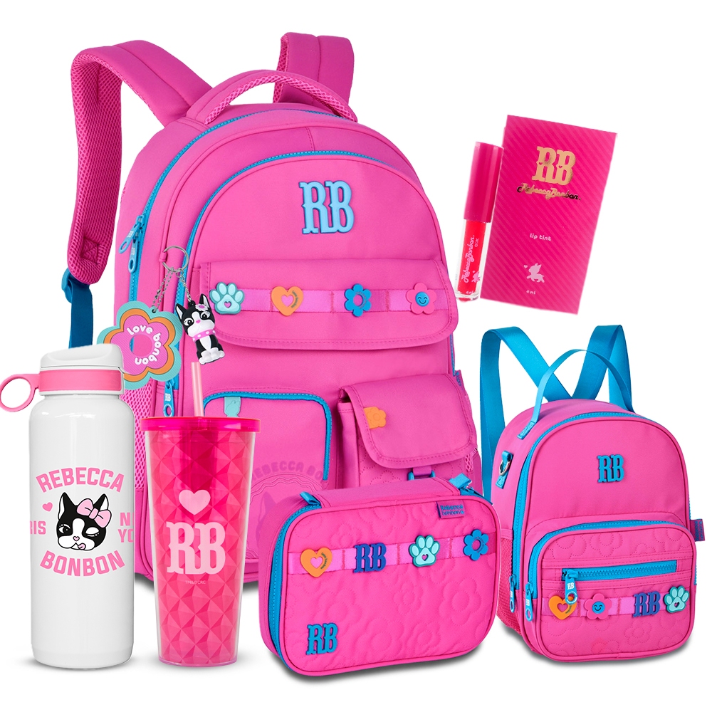 Kit Mochila Costas Feminina Rebecca Bonbon Estojo Grande Lancheira Térmica Organizador Interno em Oferta na Shopee