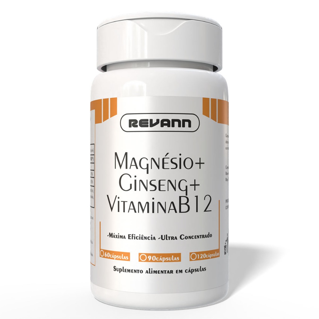 MAGNÉSIO + GINSENG + VITAMINA B12 60/90/120 REVANN
