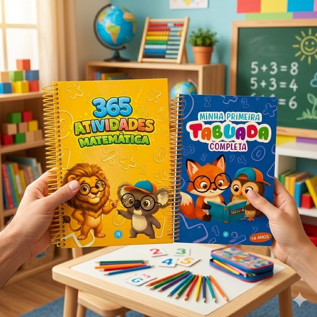 Kit 2 Livros 365 Atividades Matemática + Tabuada Completa Infantil Atividades Crianças