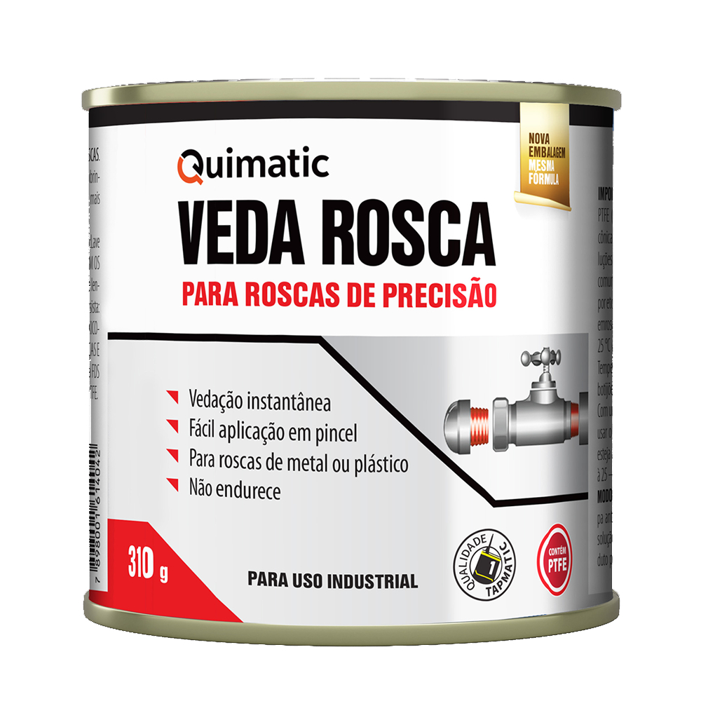 Veda Roscas Quimatic 310g Liquido com PTFE Não Endurece Tapmatic