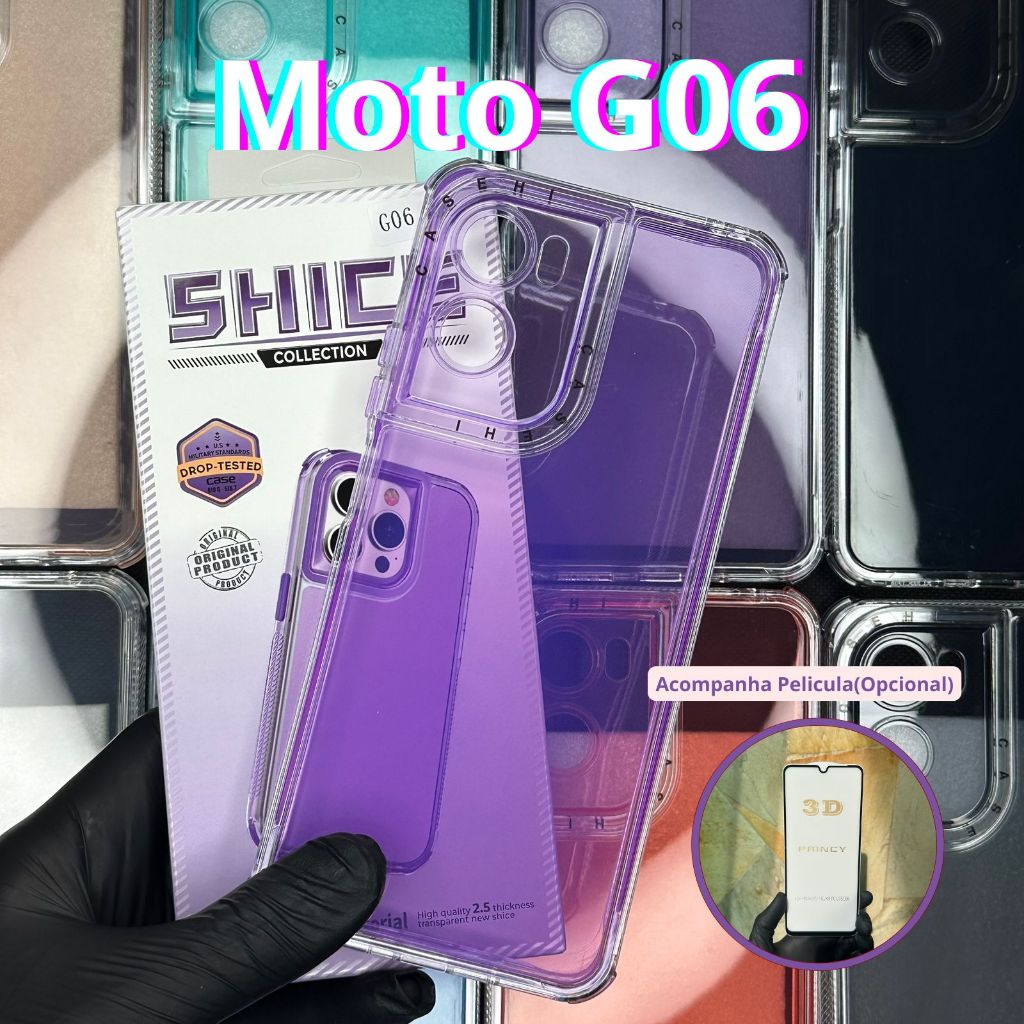 Capa ou Kit Capa + Pelicula 3D Space 3 PREMIUM Colorida Pra Motorola Moto G06 em Oferta na Shopee
