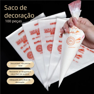 100 Sacos de Confeitar Descartável Profissional - Master Utensílios para Cobertura de Bolo e Cupcake