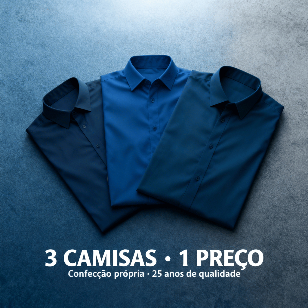Kit 3 Camisa Social Masculina Manga Longa Blusa Masculina Social Cores Sortidas Camiseta Social Masculina