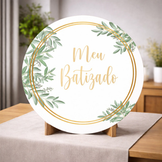 Capa Painel Redondo Mesa Batizado Batismo C/ Elástico 50×50 em Oferta na Shopee