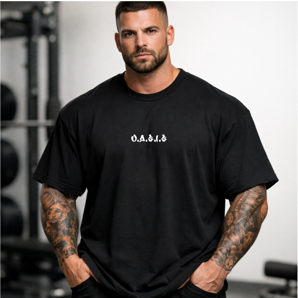 Kit COM 2 Camisetas Oversized Treino Academia Musculação Casual Estampada