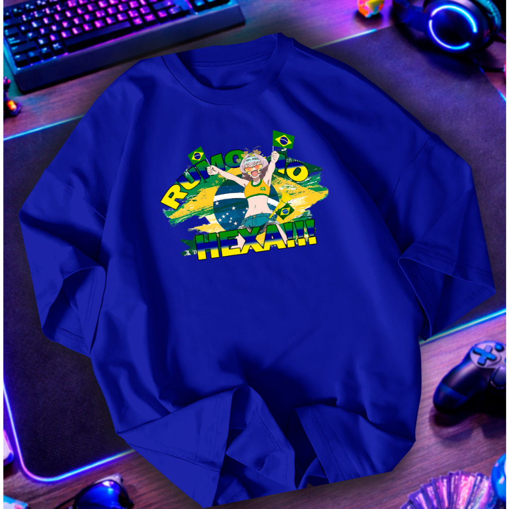Camisa Najime Osana Vai Brasil Camiseta Seleção Brasileira Rumo ao Hexa 100% Algodão Komi-san wa