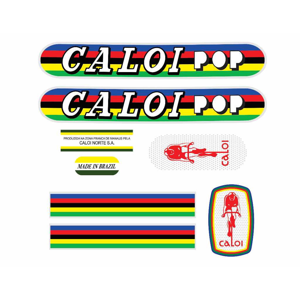Adesivos Bicicleta Caloi Pop 1976 Metalizado
