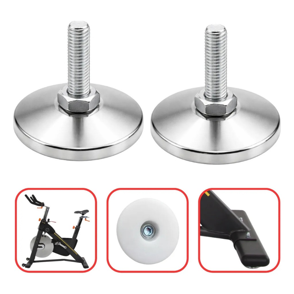 Kit Com 2 Pés Nivelador Compatível Para Bicicleta Ergométrica Spinning Movement Tour Bike