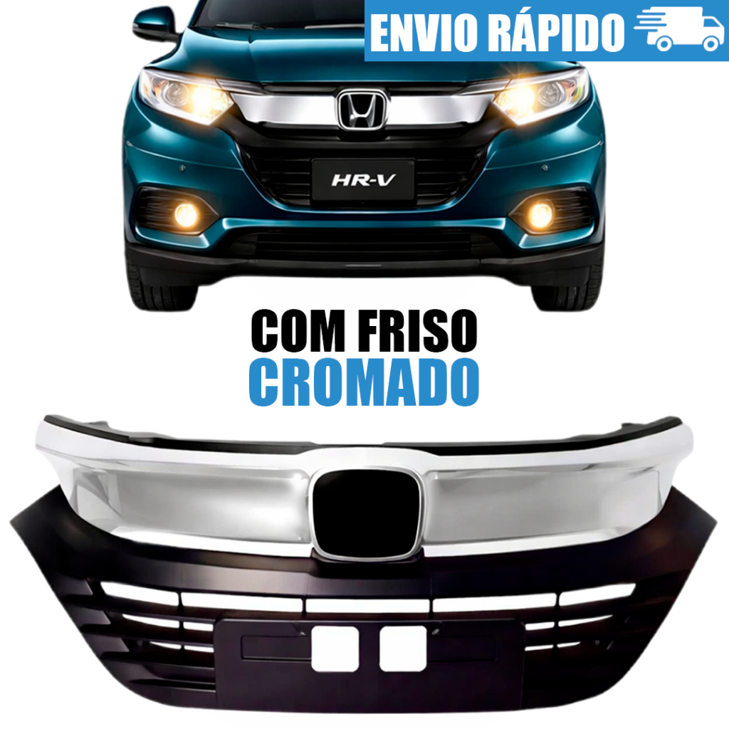 Grade Radiador Hrv 2020 A 2021 Com Friso Cromado