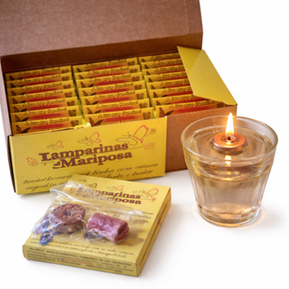 Lamparina Mariposa  4Caixas | 4 boias -80 pavios em Oferta na Shopee