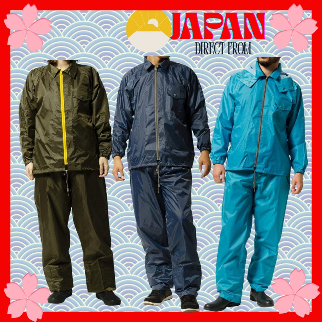 【Importado do Japão】MAKKU AS-5100 Capa de Chuva Impermeável Conjunto Jaqueta + Calça Motociclista Pesca Trabalho