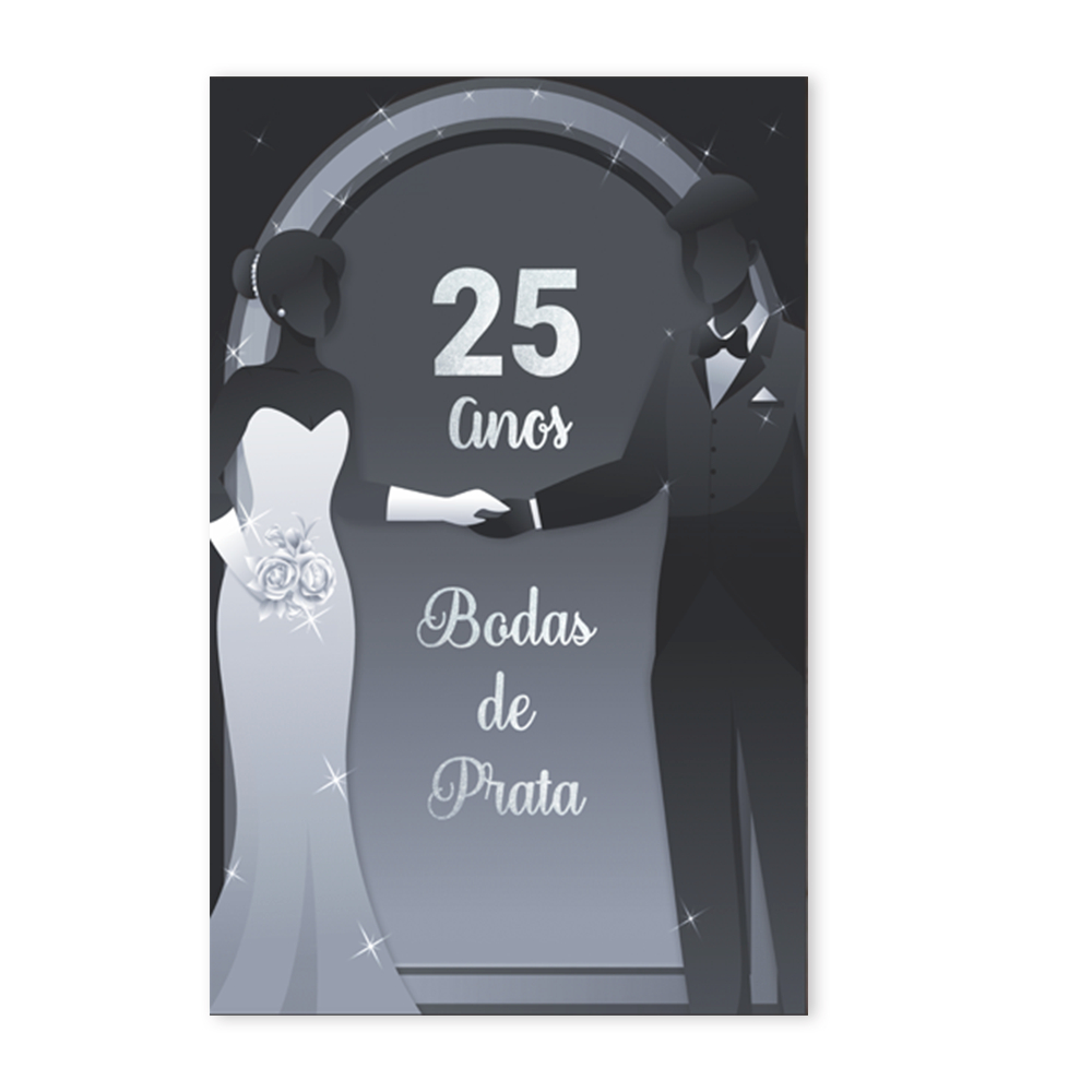 Capa Painel de Festa 1,50 x 2,20 Retângular Print Gráfico Sublimado Premium Temas Bodas Ouro e Prata